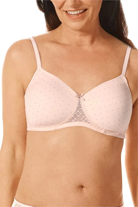Anna Padded Wire-Free Bra - light rose/dark mauve
