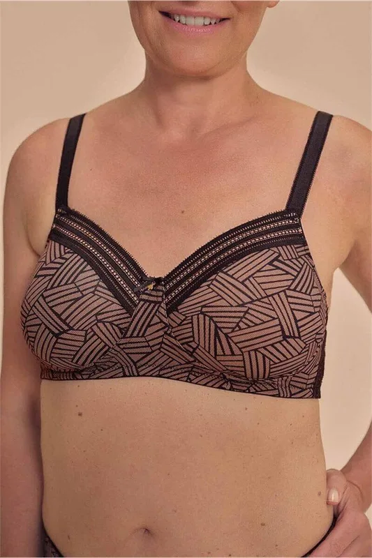 Brooke Padded Wire-Free Bra - black/cafe