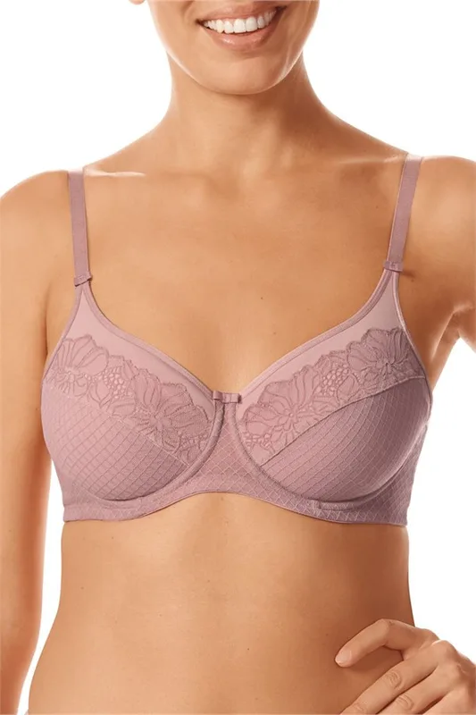 Danielle Underwire bra - light mauve/dark mauve