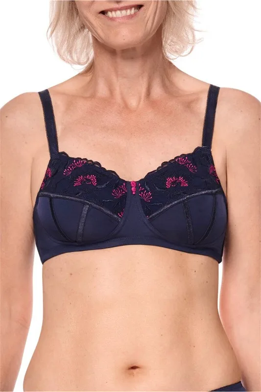 Delila Wire-Free Bra - blue/magenta