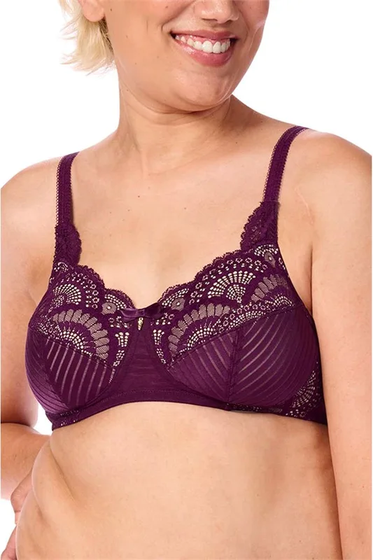 Karolina Wire-Free Bra - dark berry/sand