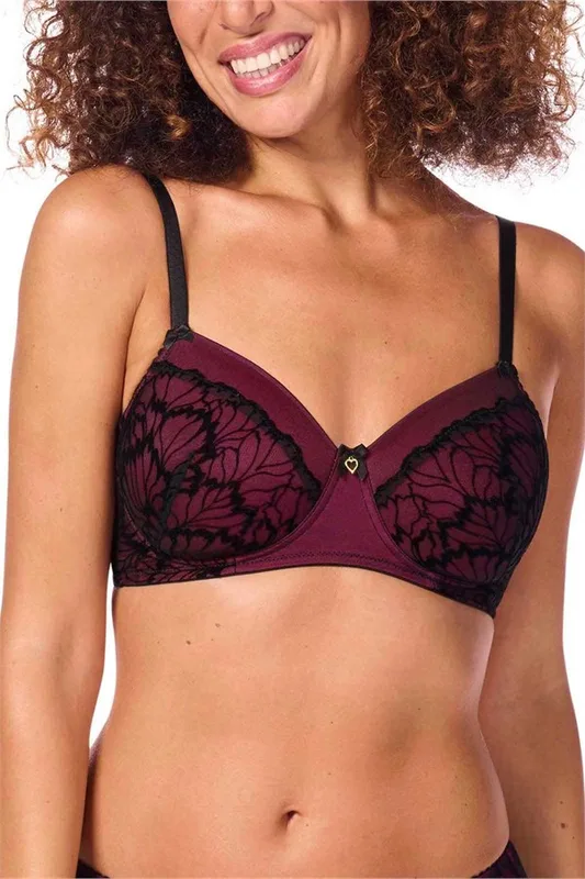Leonie Padded Wire-Free Bra - black/pink