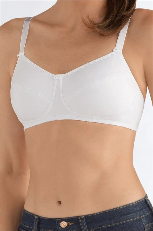 Ruth Cotton Wire-Free Post-Mastectomy Bra 2873 - white | | Amoena