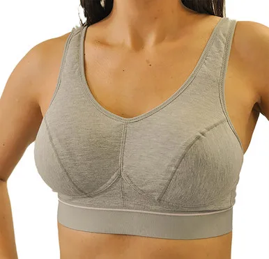 Nearly Me – Cotton Post Mastectomy Lumpectomy Pocket Sports Bra for Silicone Breast Form Prosthesis Insert #550