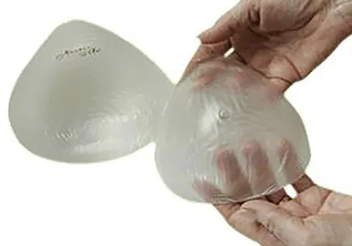 Nearly Me - Mastectomy Breast Form Prosthesis | Full Triangle Swim/Athletic Breast Form, Clear Transparent #360
